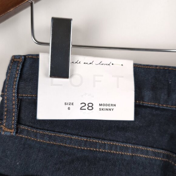 NEW LOFT Women's Modern Skinny Blue Denim Jeans Medium Wash Stretch Comfort, Siz - Picture 6 of 11